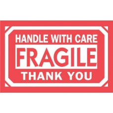 Fragile Handle With Care Thank You 3 X 5 ( C )