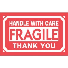 Fragile Handle With Care Thank You 2 X 3 (B)