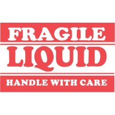 Fragile Liquid Handle With Care 3 X 5(C)
