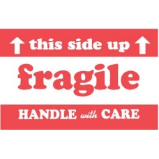 Fragile This Side Up Handle With Care 2 X 3 (B)