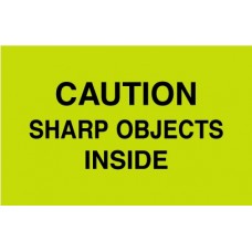 Caution Sharp Objects 3 X 5 (C