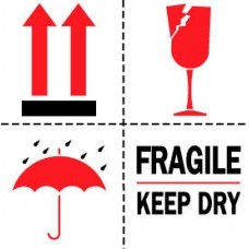 Fragile Keep Dry 6 X 6  500/Rl (E)