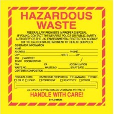 Hazardous Waste California 6X6 100P/Package ( C )