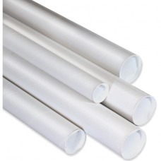 2 1/2" x 26" White Mailing Tubes with Caps