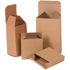 2 1/2" x 2 1/2" x 4" Kraft Reverse Tuck Folding Cartons